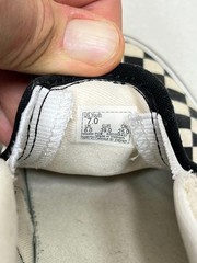 Vans Classic Slip-On Checkerboard Black White Shoes Youth Size 7 Skate Casual VG