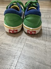 Vans Old Skool Youth Size 4 Blue Red Green Colorblock Canvas Shoes EUC