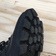 H&M Boots Youth 2.5 Quilted Ankle Booties 337877 Black Leather Lace Up Zipper
