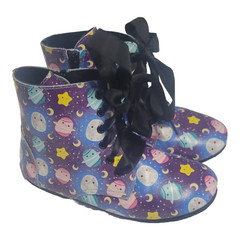 Spellbound Lightweight Ankle Boots Girl’s Kid Size 13 Purple Stars Moons Galaxy