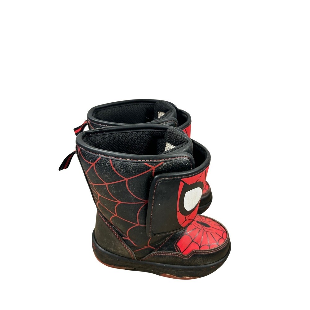Marvel Spider-Man Winter Boots Size 7 Red Black Web Superhero Kids
