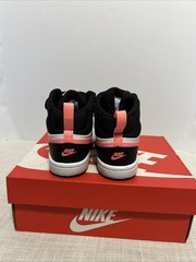 Nike Court Borough Mid 2 GS Black/White/Pink toddler Kids SZ 11C CD7783-005 NEW