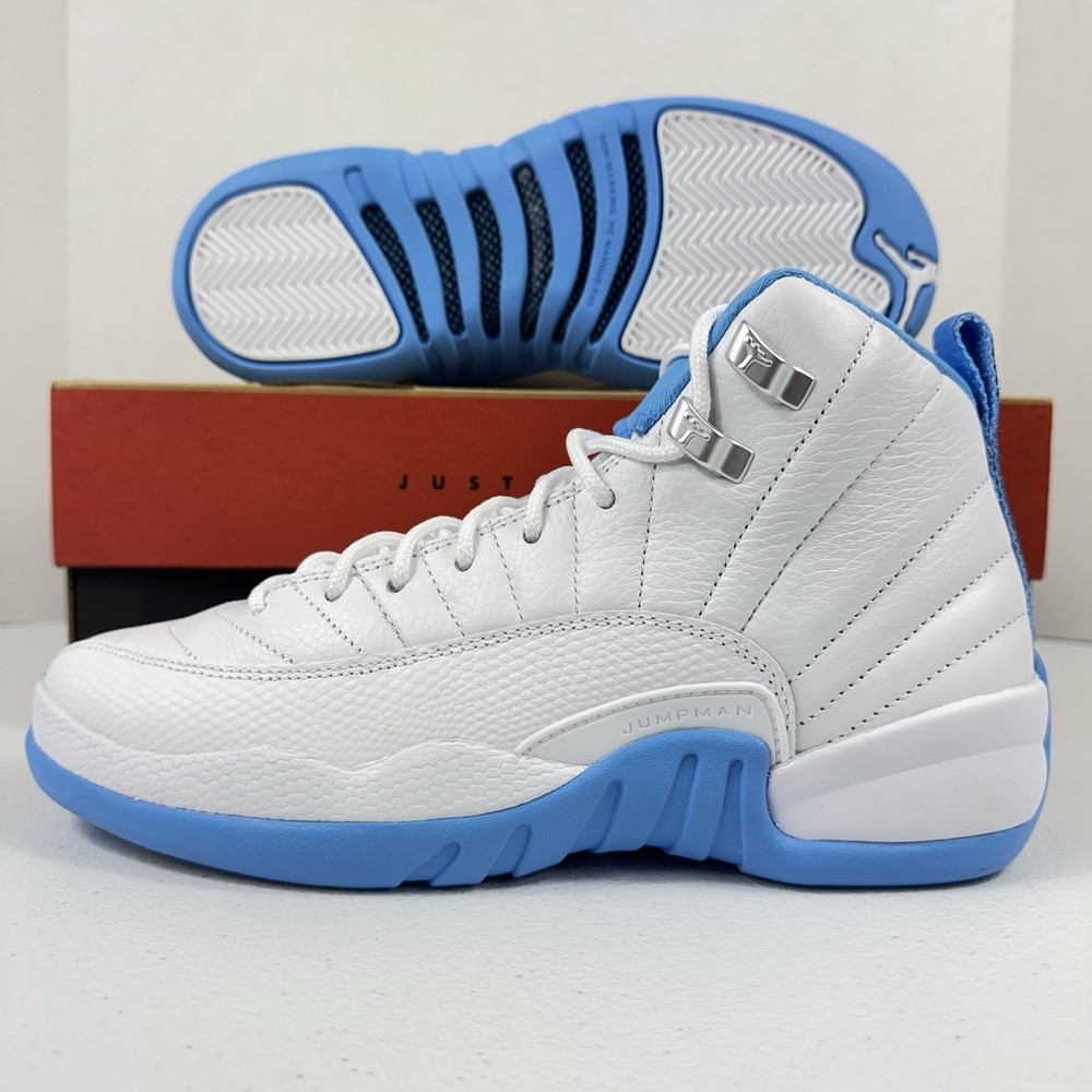 Air Jordan 12 Retro Melo UNC Blue White Basketball Youth Sizes 153265 112