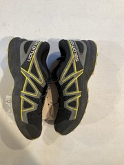 Salomon Speed Cross Sneakers Junior/Kid’s 6 Black Gray Yellow Hiking Trail Shoes