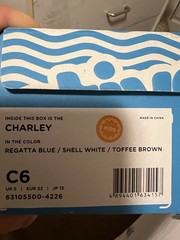NATIVE UNISEX CHARLEY REGETTA BLUE/WHITE/BROWN SANDALS SIZE C6