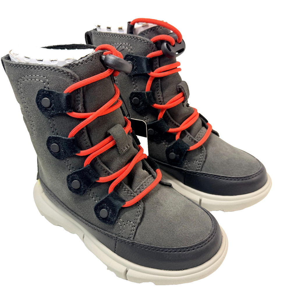 Sorel Explorer Lace Waterproof Insulated Winter Boots Little Kids Size 10 Black