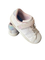 K-Swiss Kids Low Top Hook & Loop Sneakers White/Silver/Pink Glitter US 9.5