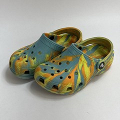 Crocs Classic Marbled Tie Dye Shoes Size 10 Kids Blue Yellow Orange