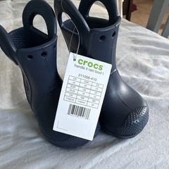 Crocs Handle It Waterproof Pull-On Rain Boot Blue Unisex Kids US 4 (C4)