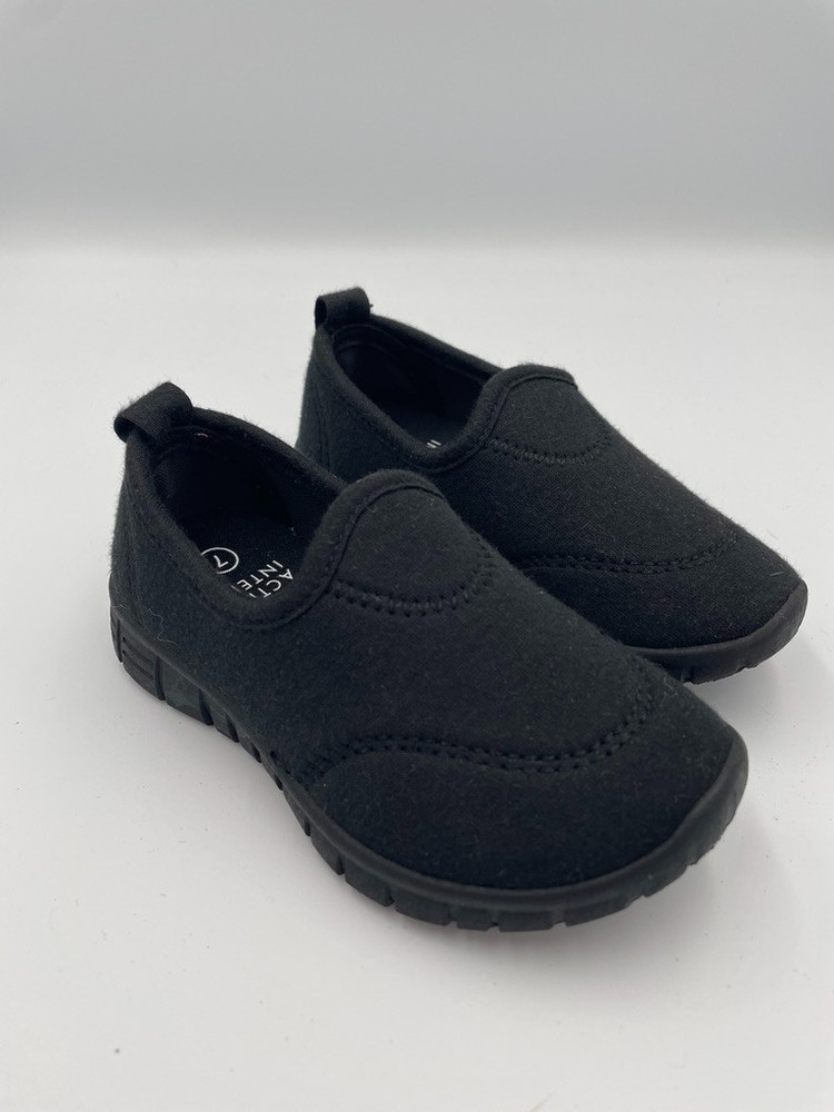Active Intent Black Kids Slip on Shoes Sz Toddler 7T Rubber Sole Mesh Upper