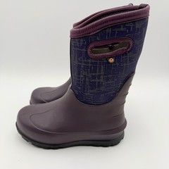 Bogs Neo-Classic Amaze Snow Boots Youth 2 Dark Purple Navy Waterproof Insulated