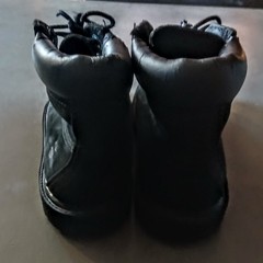 Timberland Black Leather Boys Ankle Boots Lace Up Logo Accent Rubber Sole 11.5M