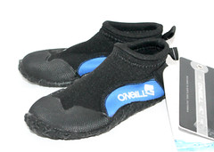 O’NEILL Youth Reactor 2mm Reef Boot Size Small 10/11 Black Blue Neoprene 328