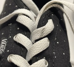 VANS Black/White Silver Polka Dot Athletic Shoes Missy Size 6