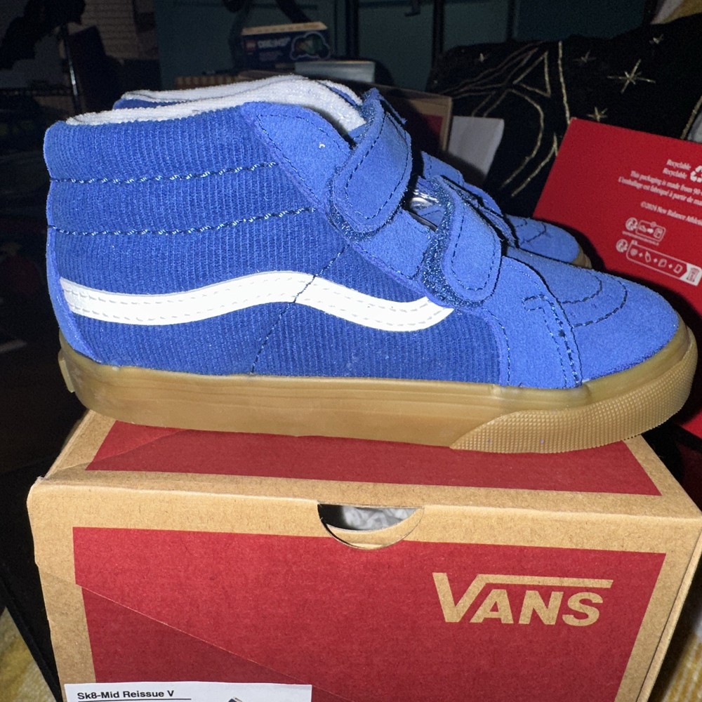 Vans Sk8 Mid Reissue V Corduroy Pop Blue Size 10 Toddler NIB