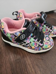 Heelys Kids Roller Sneakers US 13 Low Top Hook & Loop Black Multicolor