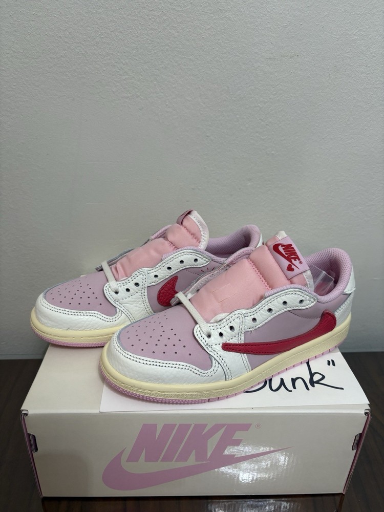 Jordan 1 Retro Low OG SP Travis Scott Sail Tropical Pink PS IQ7605 101 – Size 2Y