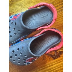 Crocs Kids Star Wars TIE Fighter Clogs Black Red Galactic Print Shoes