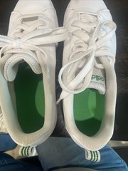 Youth Adidas White/Green VS Advantage Clean Sneakers Unisex Big Kid Shoes 4 1/2