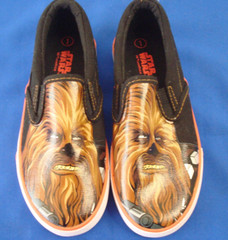 Star Wars Chewie Chewbacca Slip On Sneaker Shoes Size 1 Kids/Youth