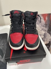 Nike Air Jordan 1 Retro High OG Kids 6.5Y/W8 “Bred Toe” Black/Red/White