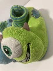 Disney Pixar Monster Inc. Pull On Slippers Kids Size 9-10 Blue/Green