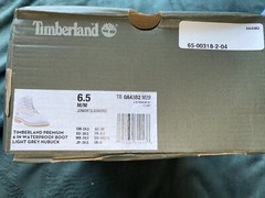 Timberland Premium 6 in Waterproof Boot Light Grey Nubuck Sz 6.5 Junior
