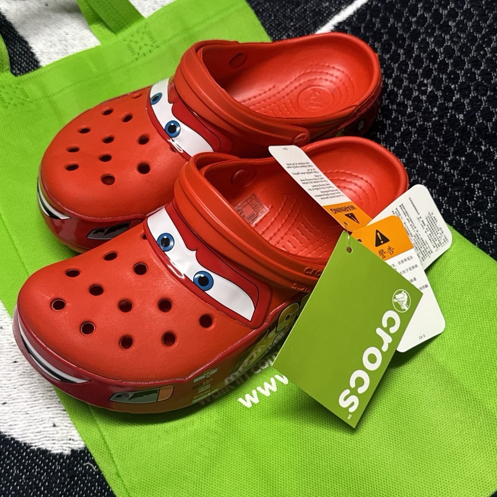 Crocs Lightning McQueen Toddler C13 Light Up Disney Pixar Crocs Cars W/ Tags