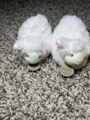 Doudou et Compagnie Paris Kids Lamb & Chick Slippers White Yellow Size 2