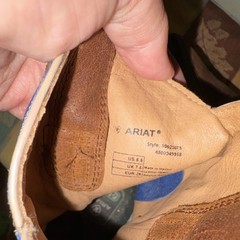 Ariat Relentless Western Equestrian Boots Brown Blue US 8.5 Men Style 10023075