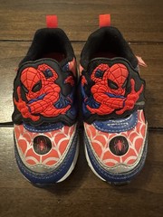 Marvel Spider-Man Hook & Loop Kids Sneakers Size 7 Red Blue Black
