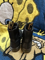 Dr. Martens Doc Combs J Combat Lace Up Boots Canvas Zip Black Youth Kids Size 3