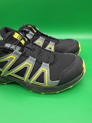 Salomon Speed Cross Sneakers Black Gray Yellow Hiking Trail Shoes 414471 SZ 5