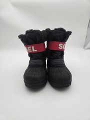 SOREL Children’s Snow Commander Boots Child Size 13 Black Red Youth
