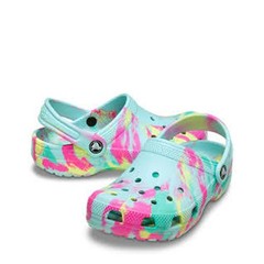 Crocs Kids Classic Marbled Clog Aquamarine Multi Toddler Shoes 207464-4PE