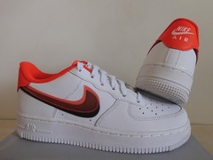 Nike Air Force 1 LV8 (GS) White-Bright Crimson-Black Sz 6Y [CW1574-101]