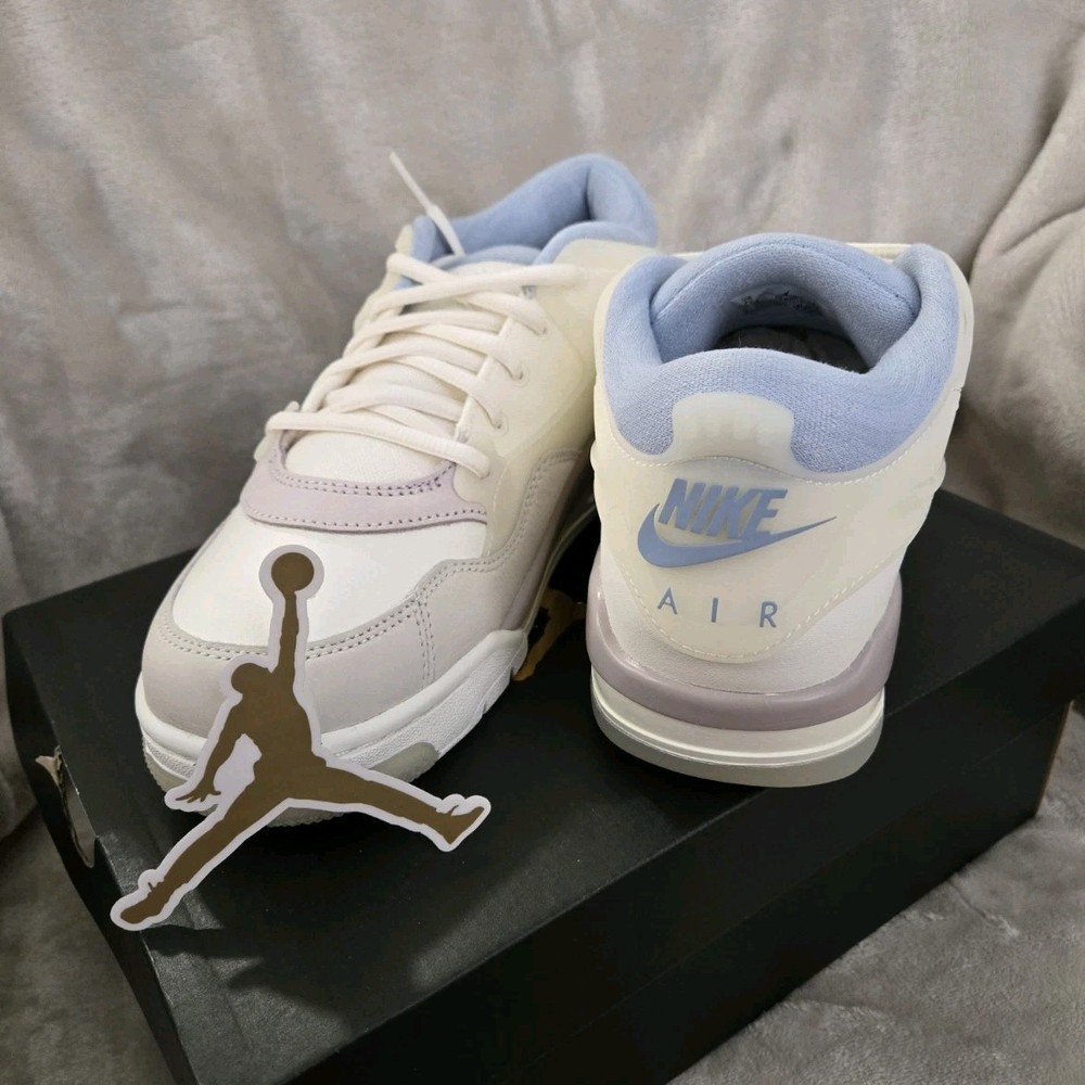 Jordan Flight Origin 4 GS 7Y White Purple Blue Leather Low Top Sneakers
