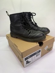 Dr. Doc Martens 1460 J Black Leather Lace Up Zip Combat Boots Youth Size 5 W/box