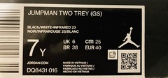 Size 7 (GS) – Jordan Jumpman Two Trey Mid Black Infrared – NWOB