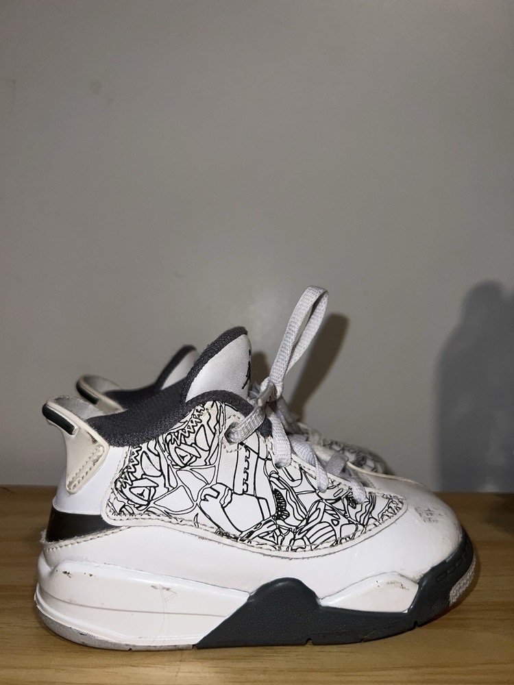 Nike Air Jordan Dub Zero PS White Cool Grey Kids Size 8C .