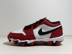 Nike Jordan 1 Low Youth Cleat White Black Gym Red HF6885 106 Size 3.5Y