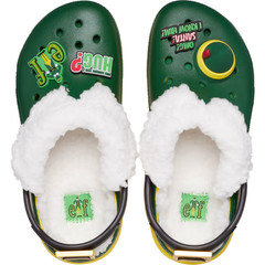 New Buddy The Elf CROCS Classic Clogs Green Big Kids 3 J3 Fur-Lined w/Jibbitz