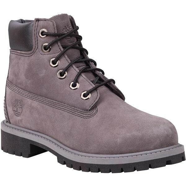 New Timberland Youth 6-Inch Premium Waterproof Boots (9570R) Grey Nubuck