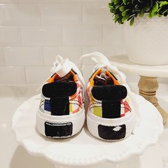 Kids MUDD POPPY Checkered Multicolored Lace Up Sneakers Size 6