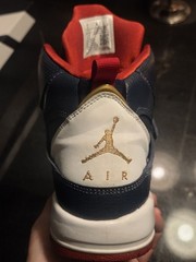 Jordan Flight 45, Youth Size 6 High Top Sneakers Navy Red Gold US 6Y