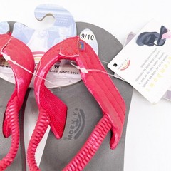 Rainbow Kids‘ Red Grombows Backstrap PU Nubuck Flip Flop Sandals Size 9/10