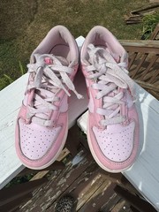 Nike Dunk Low Kids Youth Size 2Y Pink on Pink Shoes Girls Good Condition