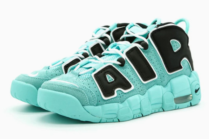Nike Air More Uptempo Light Aqua Green Black White 415082-403 GS 4Y-7Y NEW