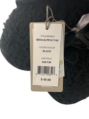 Bench Juniors Kid’s Black Puffer Slippers Sherpa Quilted Slide FiberFill (S03)
