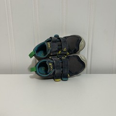 PLAE Ty Youth Hook & Loop Gray Blue Green Low Top Sneakers US 9.5 UK 8.5